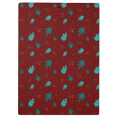 Evergreen Tree Leaves en Red Holly Berries Klembord (Achterkant)