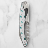 Evergreen Tree Leaves en Red Holly Berries Kurkentrekker (Achterkant)