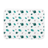 Evergreen Tree Leaves en Red Holly Berries Magneet (Horizontaal)