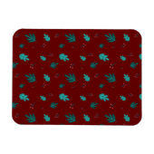 Evergreen Tree Leaves en Red Holly Berries Magneet (Horizontaal)