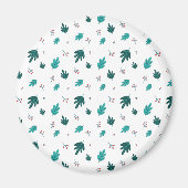 Evergreen Tree Leaves en Red Holly Berries Magneet (Voorkant)