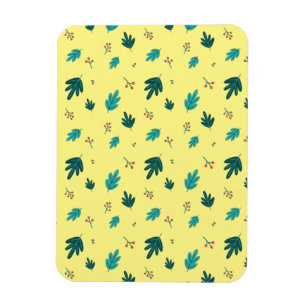 Evergreen Tree Leaves en Red Holly Berries Magneet