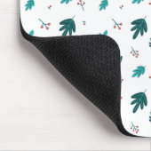 Evergreen Tree Leaves en Red Holly Berries Muismat (Hoek)