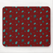 Evergreen Tree Leaves en Red Holly Berries Muismat (Voorkant)