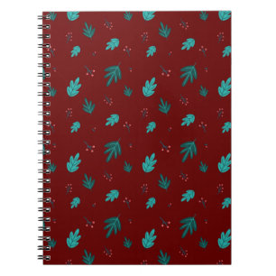 Evergreen Tree Leaves en Red Holly Berries Notitieboek