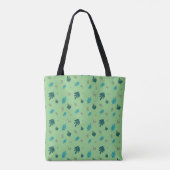 Evergreen Tree Leaves en Red Holly Berries Tote Bag (Achterkant)