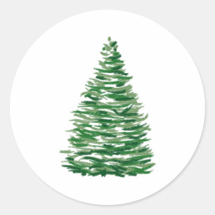 Evergreen Tree Ronde Sticker