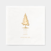 Evergreen Tree Rustic Wedding Folie Servetten (Voorkant)