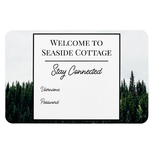 Evergreen Trees Airbnb Vacation Rental Wifi Magnet Magneet (Horizontaal)