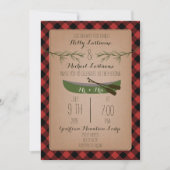 Evergreen Trees + Canoe Play Wedding Kaart (Voorkant)