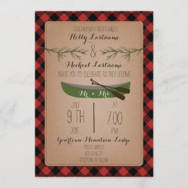 Evergreen Trees + Canoe Play Wedding Kaart