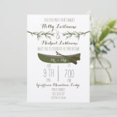 Evergreen Trees + Canoe Wedding Kaart (Staand voorkant)