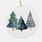 Evergreen Trees First Kerstfeest Merry & Married Keramisch Ornament (Achterkant)