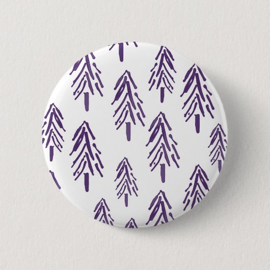 Evergreen Trees in Paars Ronde Button 5,7 Cm (Voorkant)