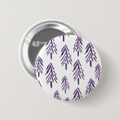 Evergreen Trees in Paars Ronde Button 5,7 Cm (Voorkant /achterkant)
