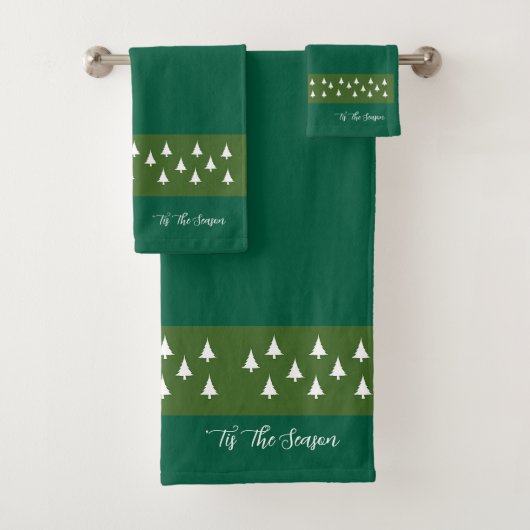 Evergreen Trees Kerstbadhanddoek Set Bad Handdoek (Insitu)