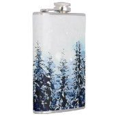 Evergreen Trees met sneeuwvinylomhulling Heupfles (Rechts)