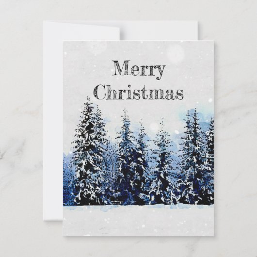 Evergreen Trees met Snow Flat Note-kerstkaart Notitiekaartje (Achterkant)