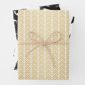 Evergreen Trees, met zwarte en goudkerstrennen Inpakpapier Vel (In situ)