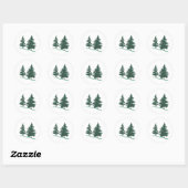 Evergreen Trees Ronde Sticker (Vel)