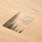Evergreen Trees Rustic Woodland Wedding Acryl Uitnodigingen (Laagn)
