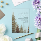 Evergreen Trees Rustic Woodland Wedding Acryl Uitnodigingen (Insitu (Huwelijk))