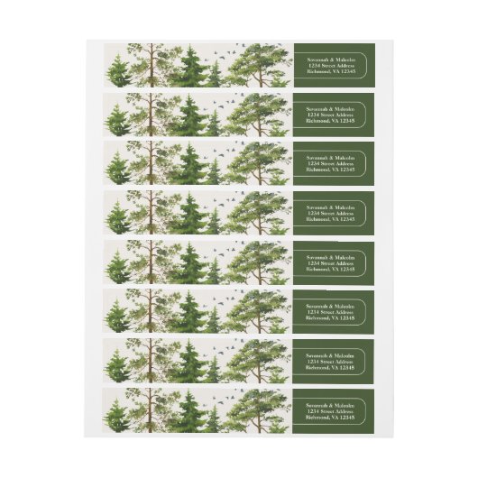 Evergreen Trees | Rustisch Natuur — Retouradres (Vel)