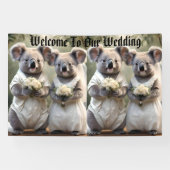 Evergreen Vows: Een Koala-bruiloft in het wit Spandoek (Horizontaal)