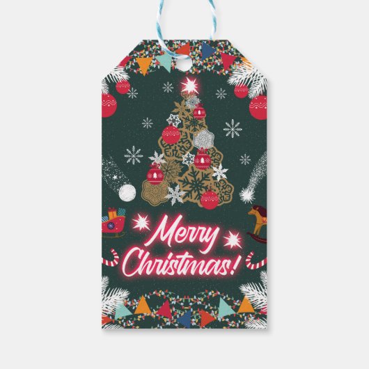 Evergreen vreugde van de kerst cadeaulabel (Achterkant)