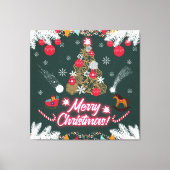 Evergreen vreugde van de kerst canvas afdruk (Voorkant)