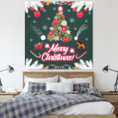 Evergreen vreugde van de kerst canvas afdruk (Insitu (Slaapkamer))