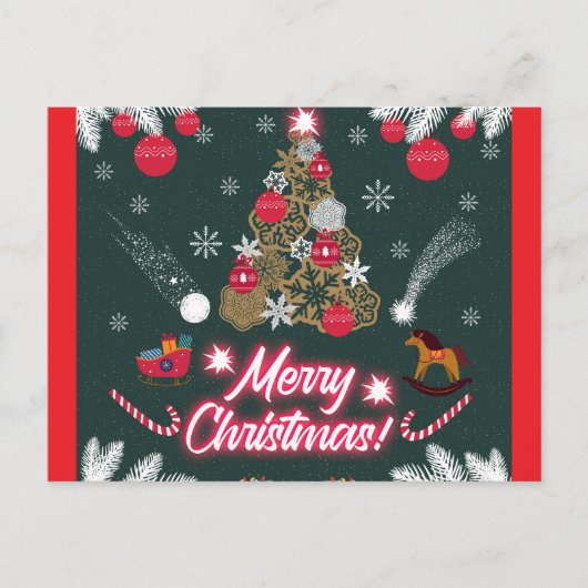 Evergreen vreugde van de kerst feestdagenkaart (Voorkant)