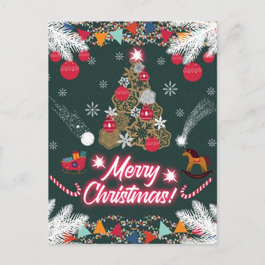 Evergreen vreugde van de kerst feestdagenkaart (Voorkant)