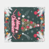 Evergreen vreugde van de kerst fleece deken (Voorkant (Horizontaal))