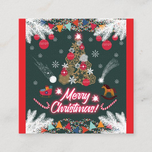 Evergreen vreugde van de kerst informatiekaartje (Voorkant)