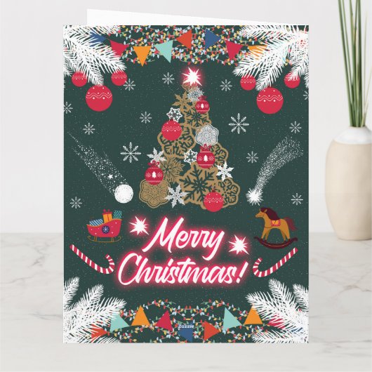 Evergreen vreugde van de kerst kaart (Achterkant)