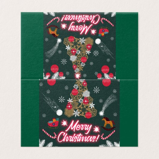 Evergreen vreugde van de kerst kaart (Buitenkant ongevouwen)