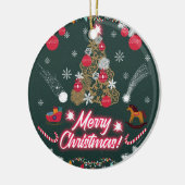 Evergreen vreugde van de kerst keramisch ornament (Links)