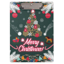 Evergreen vreugde van de kerst klembord