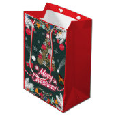 Evergreen vreugde van de kerst medium cadeauzakje (Voorkant Gekanteld)