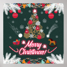 Evergreen vreugde van de kerst poster