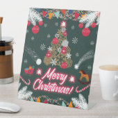 Evergreen vreugde van de kerst reclamebord met voetstuk (Insitu)