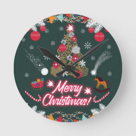 Evergreen vreugde van de kerst ronde klok