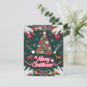 Evergreen vreugde van de kerst RSVP kaartje (Staand voorkant)