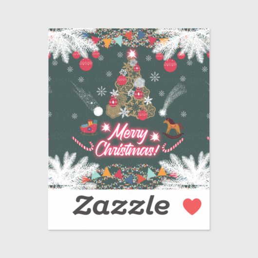 Evergreen vreugde van de kerst sticker (Vel)