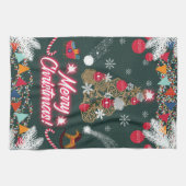 Evergreen vreugde van de kerst theedoek (Horizontaal)