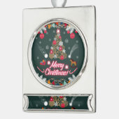 Evergreen vreugde van de kerst verzilverd banner ornament (Links)