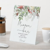 Evergreen vrijgezellenfeest mimosa bar reclamebord met voetstuk (Insitu)