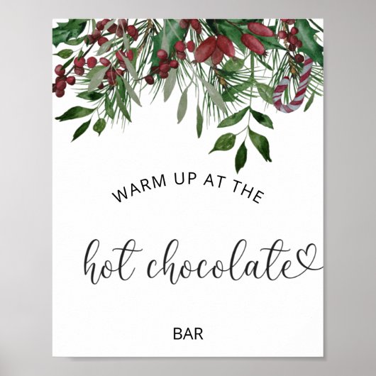 Evergreen warm je op bij de warme chocolademelkbar poster (Voorkant)