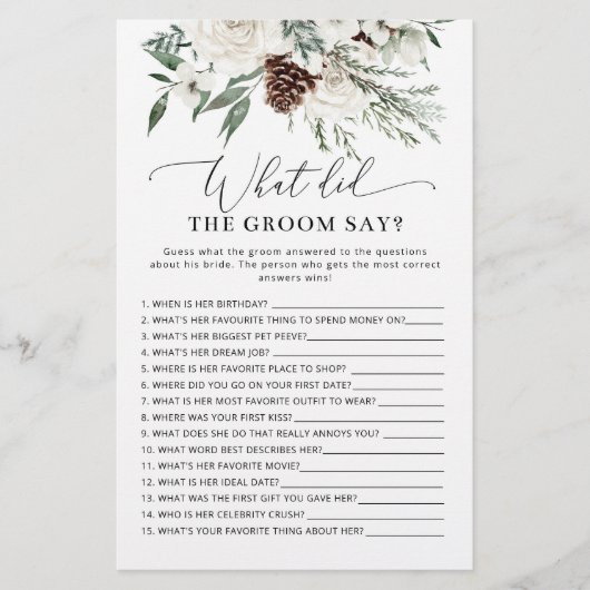 Evergreen Wat zei de bruidegom vrijgezellenfeest (Voorkant)